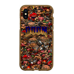 Чехол для iPhone XS Max матовый Doom. Все монстры pixel art