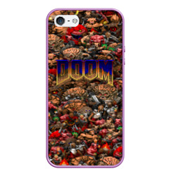 Чехол для iPhone 5/5S матовый Doom. Все монстры pixel art