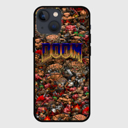 Чехол для iPhone 13 mini Doom. Все монстры pixel art