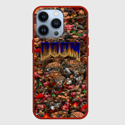 Чехол для iPhone 13 Pro Doom. Все монстры pixel art