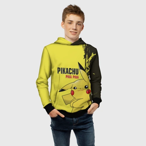 Детская толстовка 3D с принтом Pikachu Pika Pika, фото #4