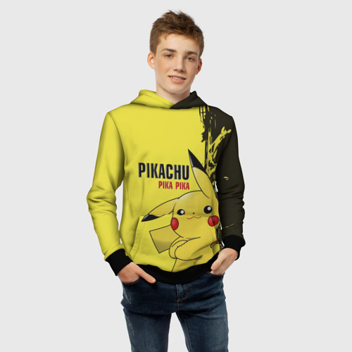 Детская толстовка 3D Pikachu Pika Pika, цвет черный - фото 6