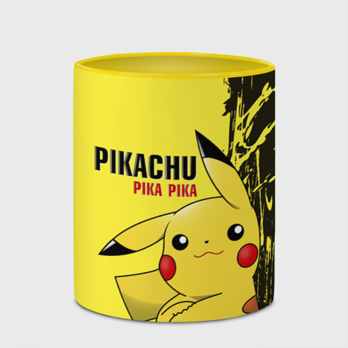 Кружка с полной запечаткой Pikachu Pika Pika, цвет белый + желтый - фото 4