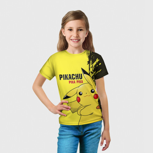 Детская футболка 3D Pikachu Pika Pika, цвет 3D печать - фото 5