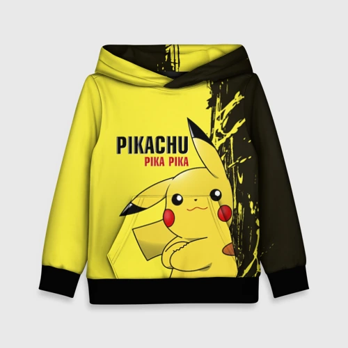 Детская толстовка 3D с принтом Pikachu Pika Pika, вид спереди #2