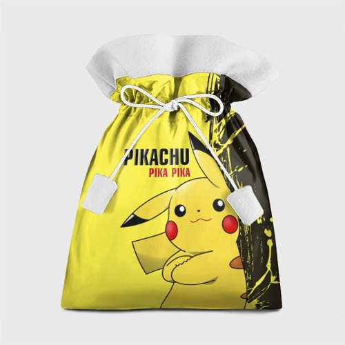 Подарочный мешок с принтом Pikachu Pika Pika, вид спереди №1