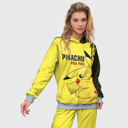 Женский костюм с толстовкой 3D Pikachu Pika Pika - фото 2