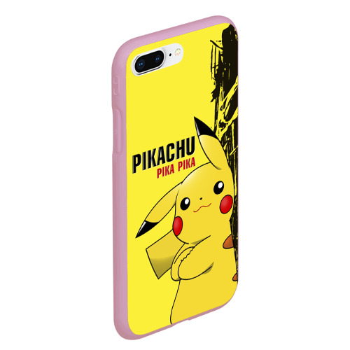 Чехол для iPhone 7Plus/8 Plus матовый Pikachu Pika Pika, цвет розовый - фото 3