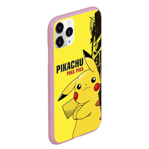 Чехол для iPhone 11 Pro Max матовый Pikachu Pika Pika, цвет розовый - фото 3