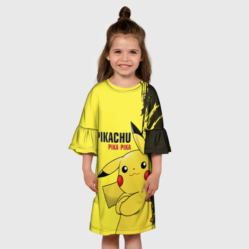 Детское платье 3D Pikachu Pika Pika, цвет 3D печать - фото 4