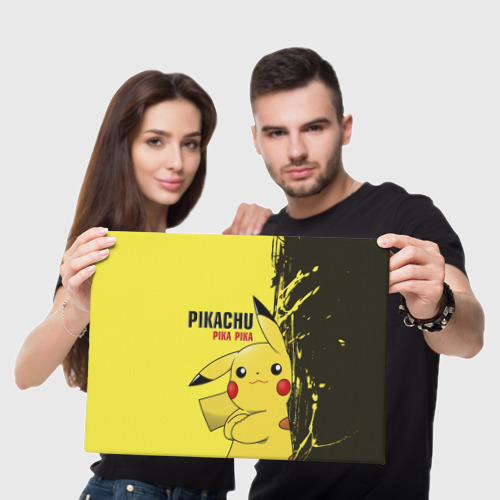 Холст прямоугольный Pikachu Pika Pika, цвет 3D печать - фото 5