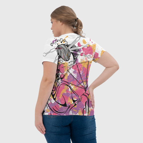Женская футболка 3D Гейша, цвет 3D печать - фото 7