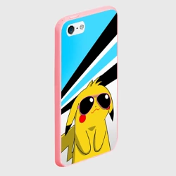 Чехол для iPhone 5/5S матовый Пикачу в очках - фото 2