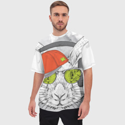 Мужская футболка oversize 3D Стильный Кролик - фото 2