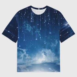 Женская футболка oversize 3D Звездное небо