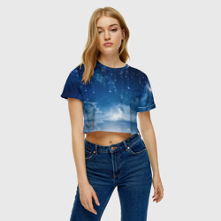 Женская футболка Crop-top 3D Звездное небо - фото 2