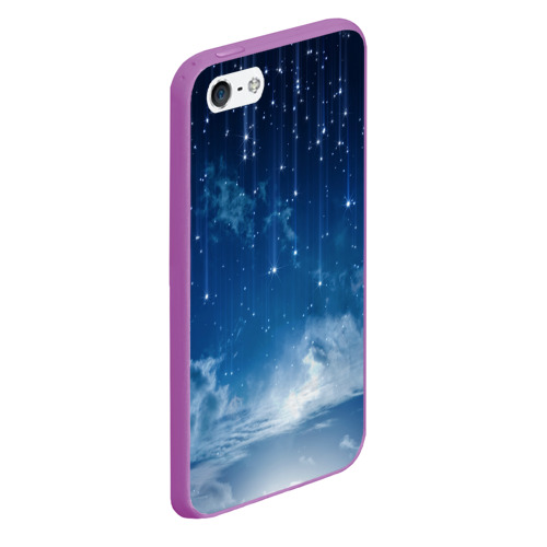 Чехол для iPhone 5/5S матовый Звездное небо, цвет фиолетовый - фото 3