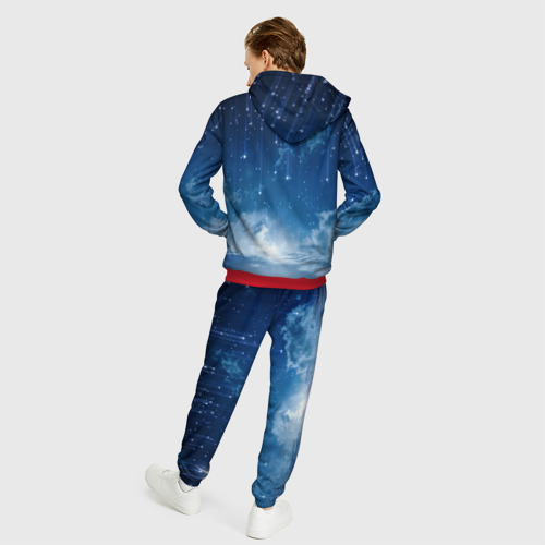 Мужской 3D костюм с принтом Звездное небо, вид сзади #2