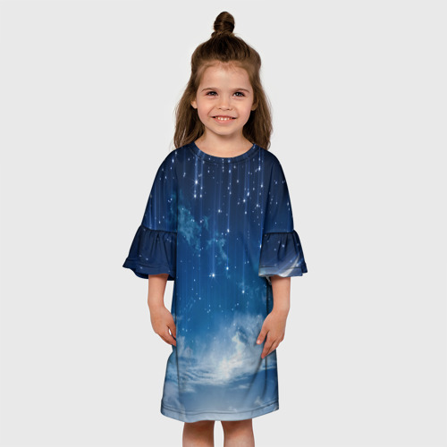 Детское платье 3D с принтом Звездное небо, вид сбоку #3