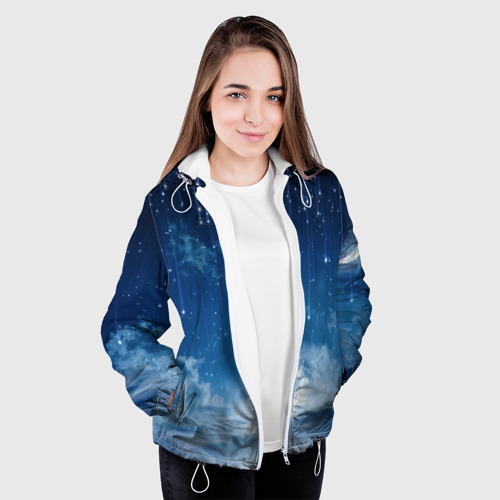 Женская куртка 3D Звездное небо, цвет белый - фото 4