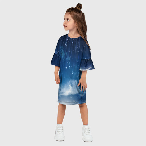 Детское платье 3D с принтом Звездное небо, фото на моделе #1