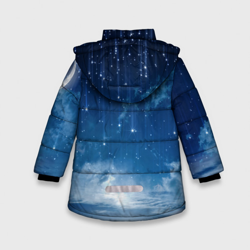 Зимняя куртка для девочек 3D Звездное небо, цвет черный - фото 2