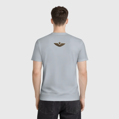 Мужская футболка 3D с принтом Ил-28 Атомный Мясник Сталина, вид сзади #2