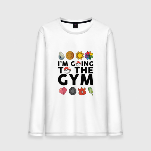 Мужской лонгслив хлопок Pokemon I'm going to the gym (black)