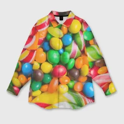 Женская рубашка oversize 3D Сладкоежка
