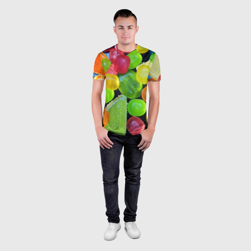 Мужская футболка 3D Slim Карамельки, цвет 3D печать - фото 4