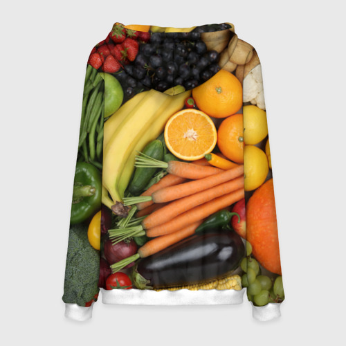 Мужская толстовка 3D Овощи и фрукты, цвет белый - фото 2
