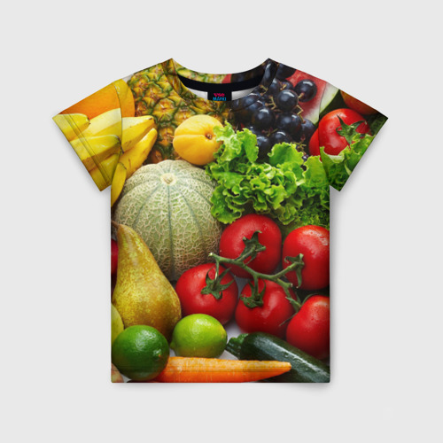 Детская футболка с принтом Богатый урожай, вид спереди №1