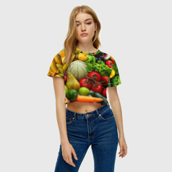 Женская футболка Crop-top 3D Богатый урожай - фото 2
