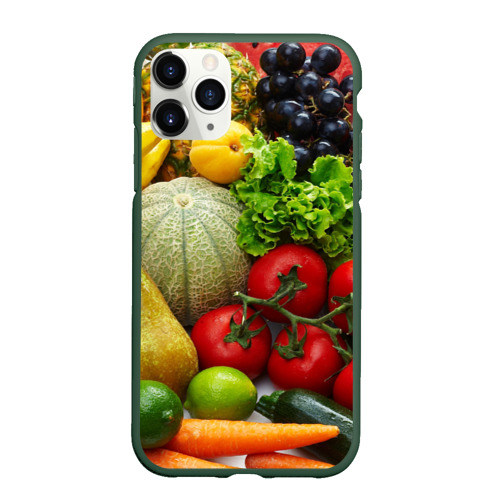 Чехол для iPhone 11 Pro матовый Богатый урожай, цвет темно-зеленый