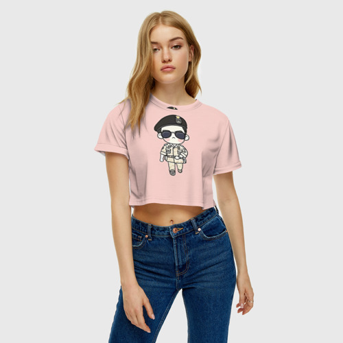 Женская футболка Crop-top 3D SONG JOONG KI, цвет 3D печать - фото 3
