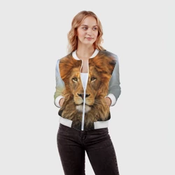 Женский бомбер 3D Красавец лев - фото 2