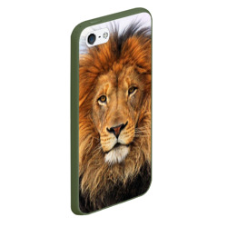 Чехол для iPhone 5/5S матовый Красавец лев - фото 2