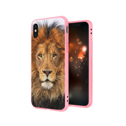 Чехол для iPhone X матовый Красавец лев - фото 2