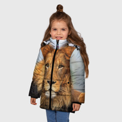Зимняя куртка для девочек 3D Красавец лев - фото 2