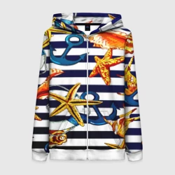 Женская толстовка 3D на молнии Моряк