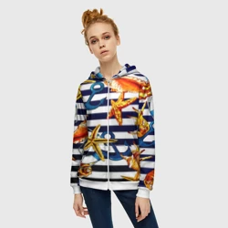 Женская толстовка 3D на молнии Моряк - фото 2