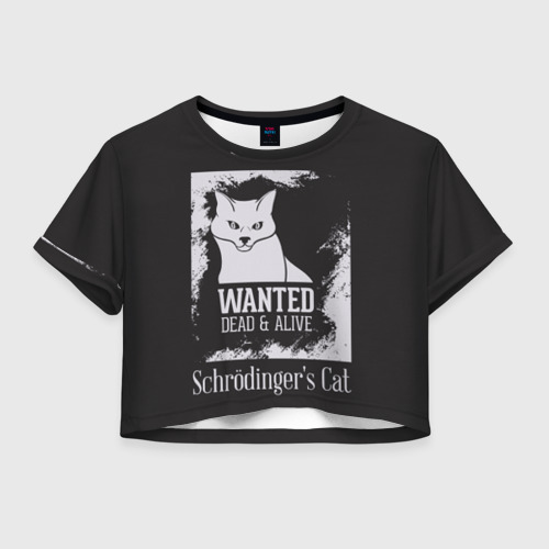 Женская футболка Crop-top 3D Wanted Cat, цвет 3D печать