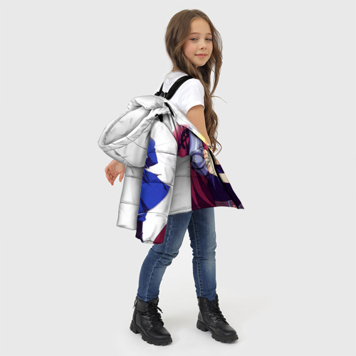 Зимняя куртка для девочек 3D Братья Элрики и Рой Мустанг, цвет светло-серый - фото 6