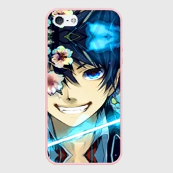 Чехол для iPhone 5/5S матовый Blue Exorcist flowers