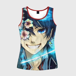 Женская майка 3D Blue Exorcist flowers