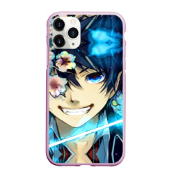 Чехол для iPhone 11 Pro Max матовый Blue Exorcist flowers