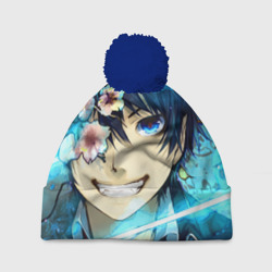 Шапка 3D c помпоном Blue Exorcist flowers