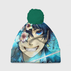 Шапка 3D c помпоном Blue Exorcist flowers