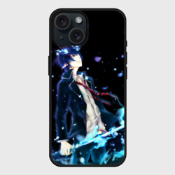 Чехол силиконовый для Apple iPhone 15 матовый Blue Exorcist profil
