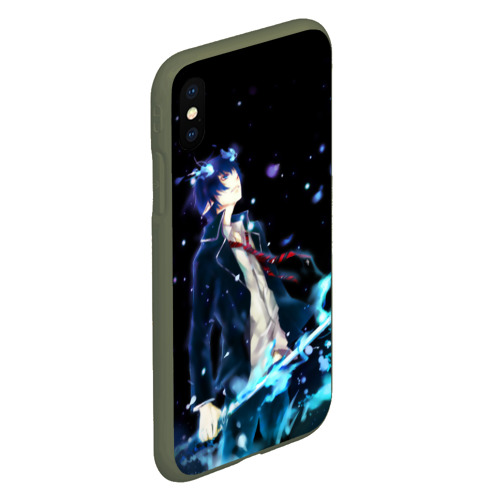 Чехол для iPhone XS Max матовый Blue Exorcist profil, цвет темно-зеленый - фото 3